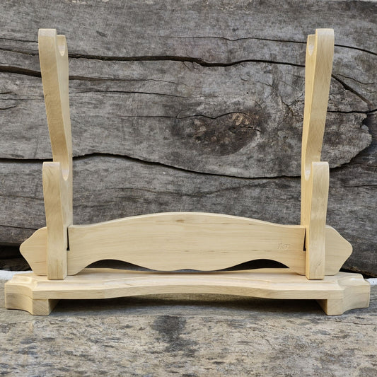 Exclusive Sword Katana Bokken Stand Holder "House of Treasures" - Natural Wood Hornbeam - 2 layer