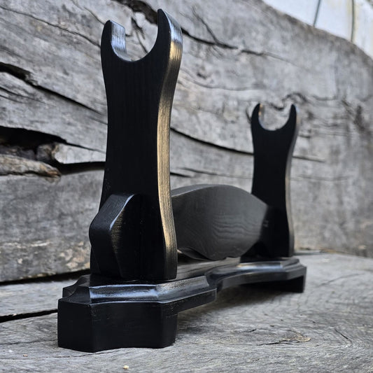 Wooden solid black stand for sword or katana