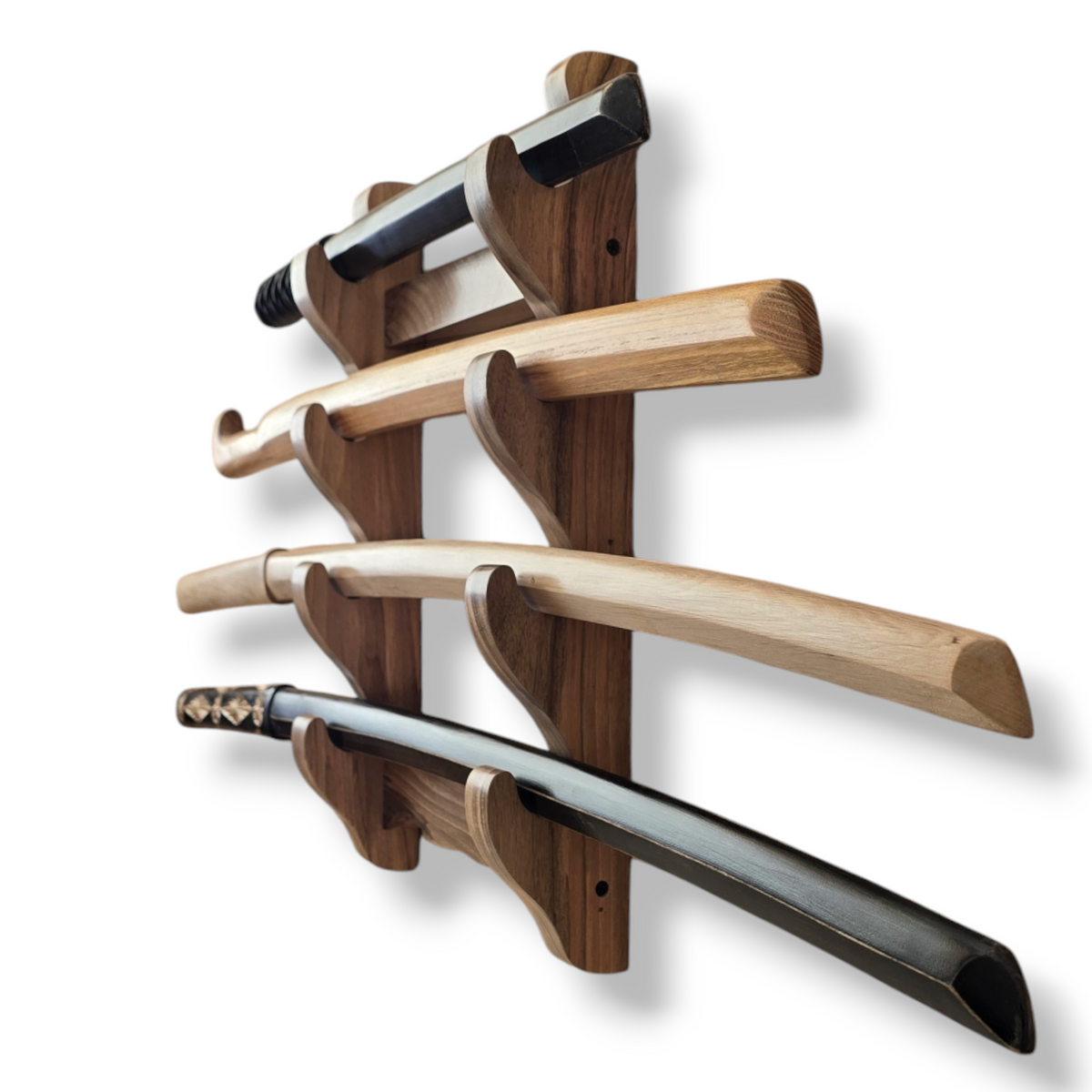 Wooden Katana & Bokken wall rack for martial arts swords