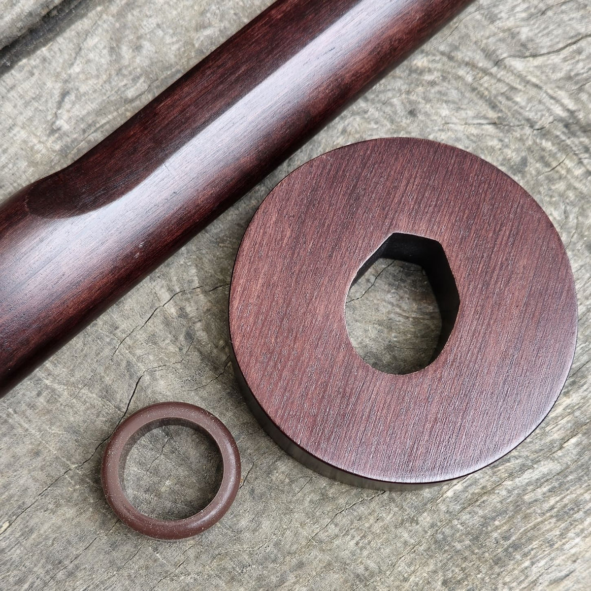 Wooden garda for practice sword and bokken, hands protector
