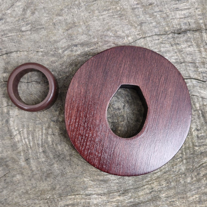Wooden garda for practice sword and bokken, hands protector