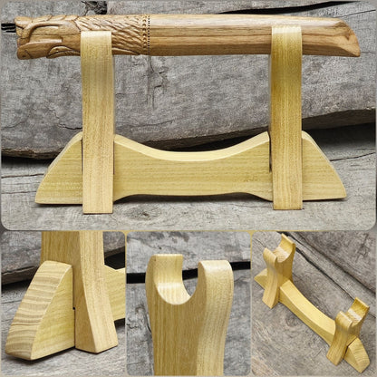 Stand Holder for Tanto Knife - Natural Wood Robinia - 1 layer