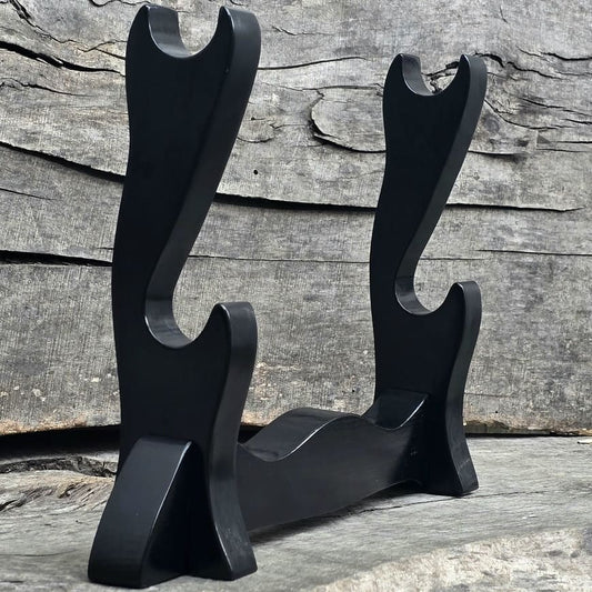 Sword Katana Bokken Stand Holder - Natural Wood Robinia - 2 layer