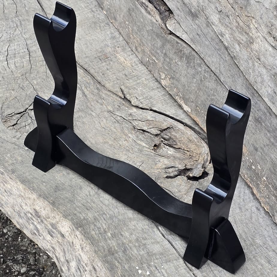 Sword Katana Bokken Stand Holder - Natural Wood Robinia - 2 layer