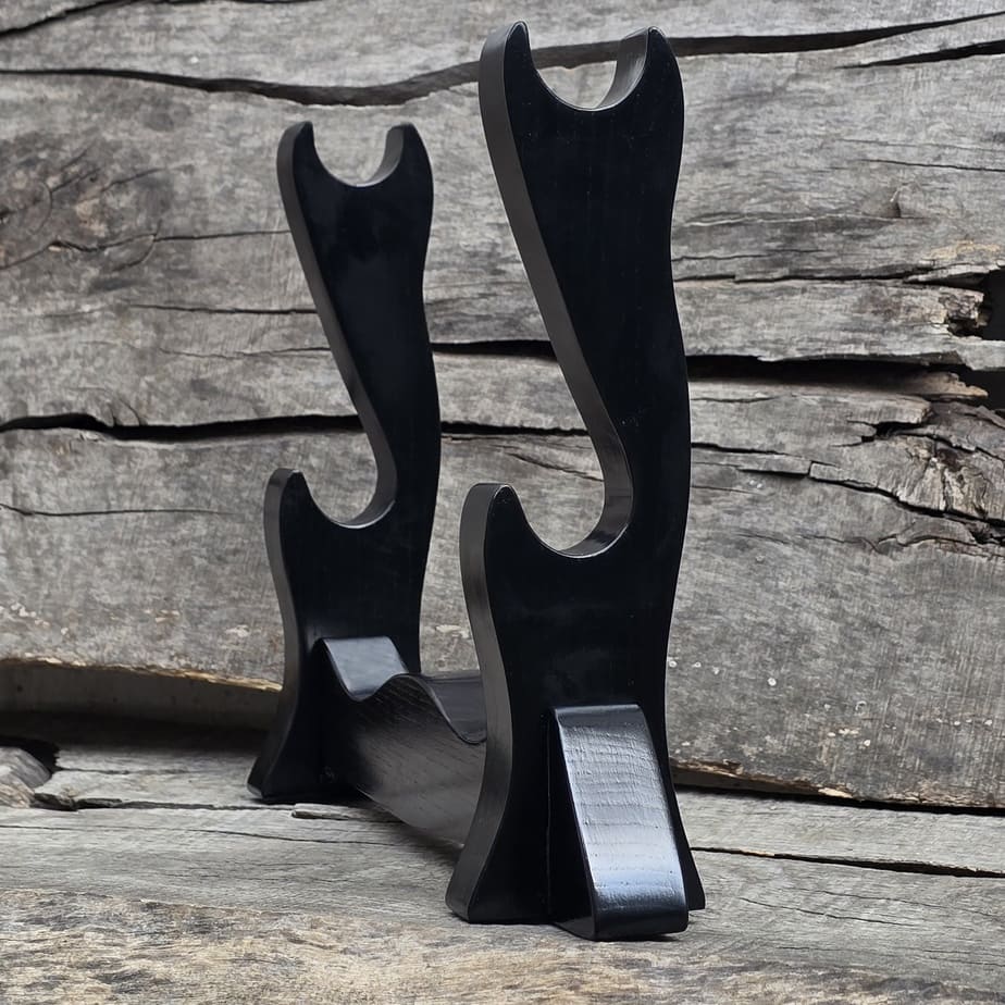 Sword Katana Bokken Stand Holder - Natural Wood Robinia - 2 layer