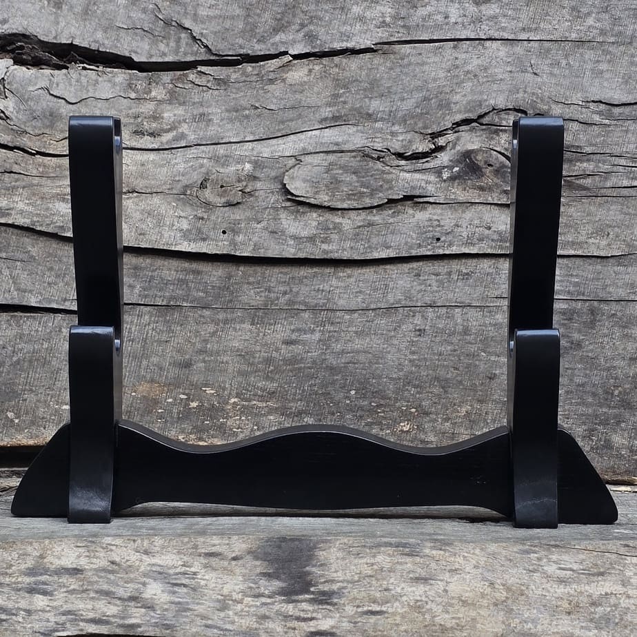 Sword Katana Bokken Stand Holder - Natural Wood Robinia - 2 layer