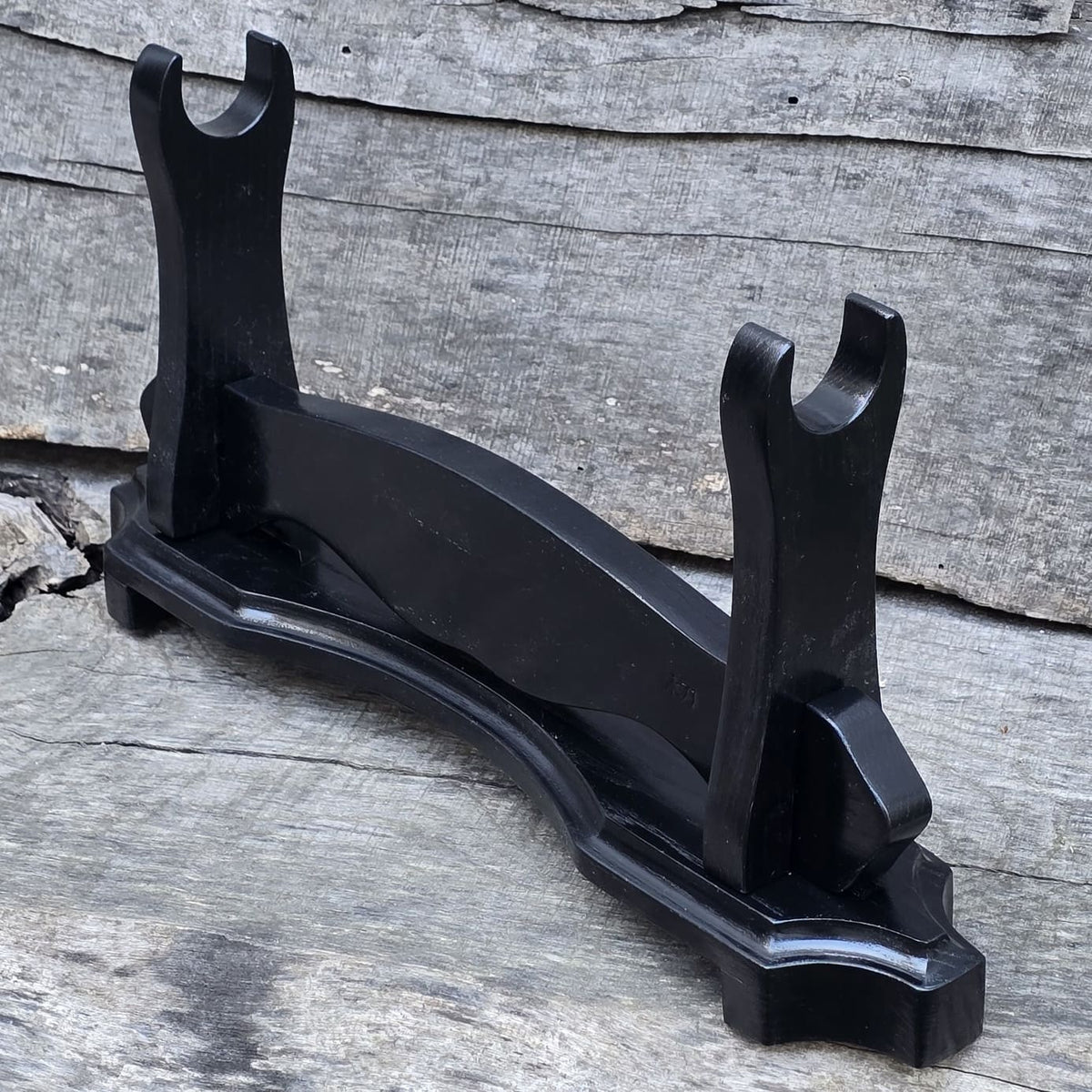 Wooden solid black stand for sword or katana 
