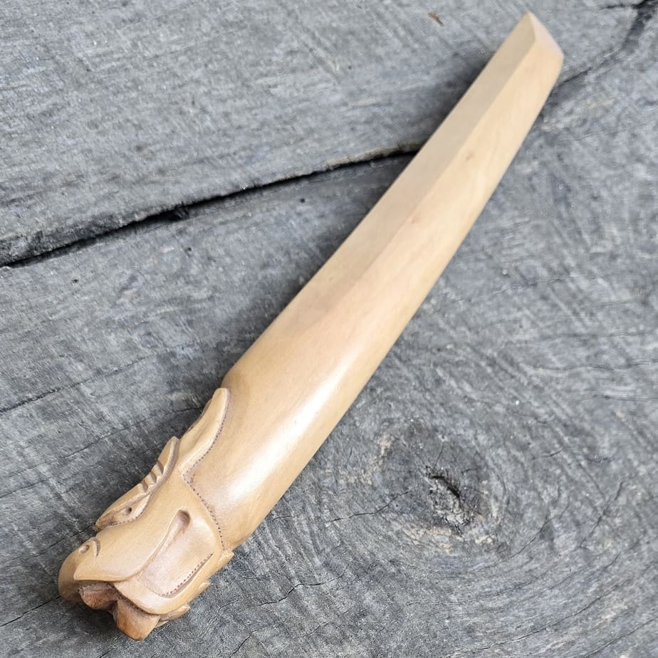 Wooden knife tanto Deluxe Dragon - Dogwood