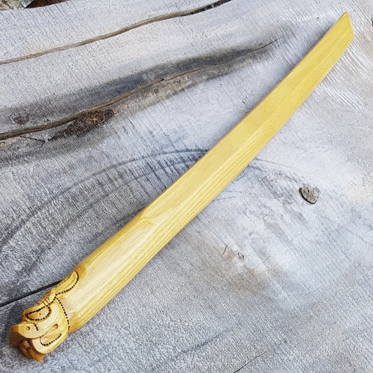 Wakizashi Deluxe Dragon- Japanese Small Wooden Sword 68 cm (27") - Robinia