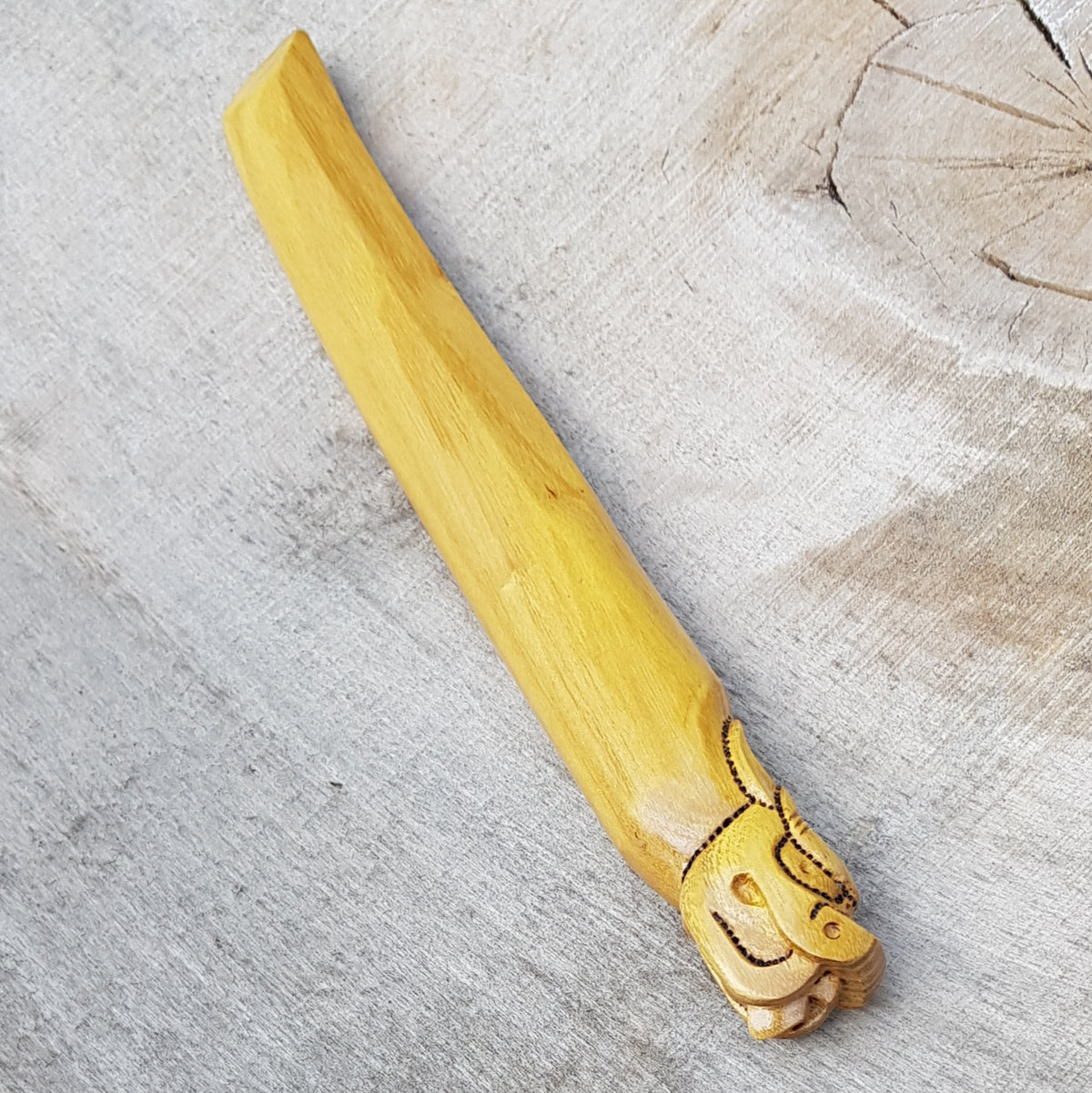 Wooden knife tanto Deluxe Dragon - Robinia Wood