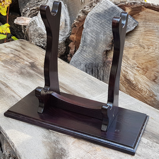 Wooden stand on the platform for weapons for 2 units - European Ash