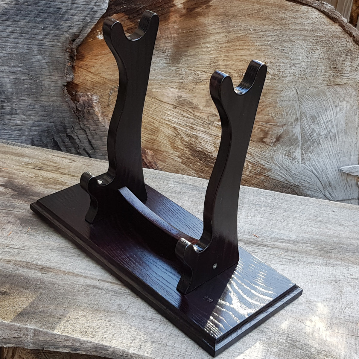 Wooden stand on the platform for weapons for 2 units - European Ash