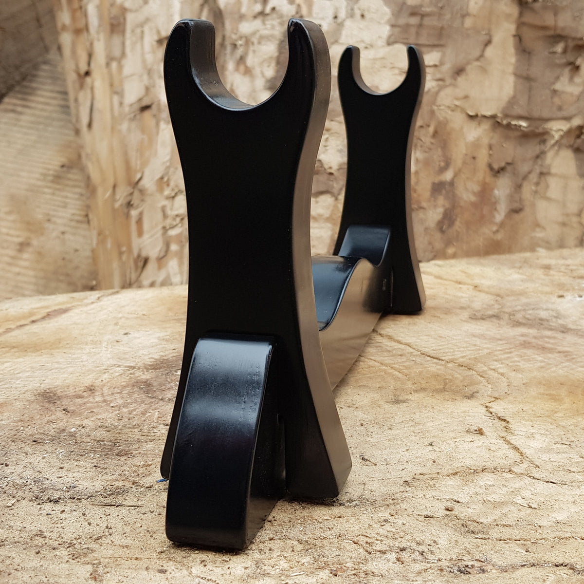 Sword Katana Bokken Stand Holder - Natural Wood Robinia - 1 layer