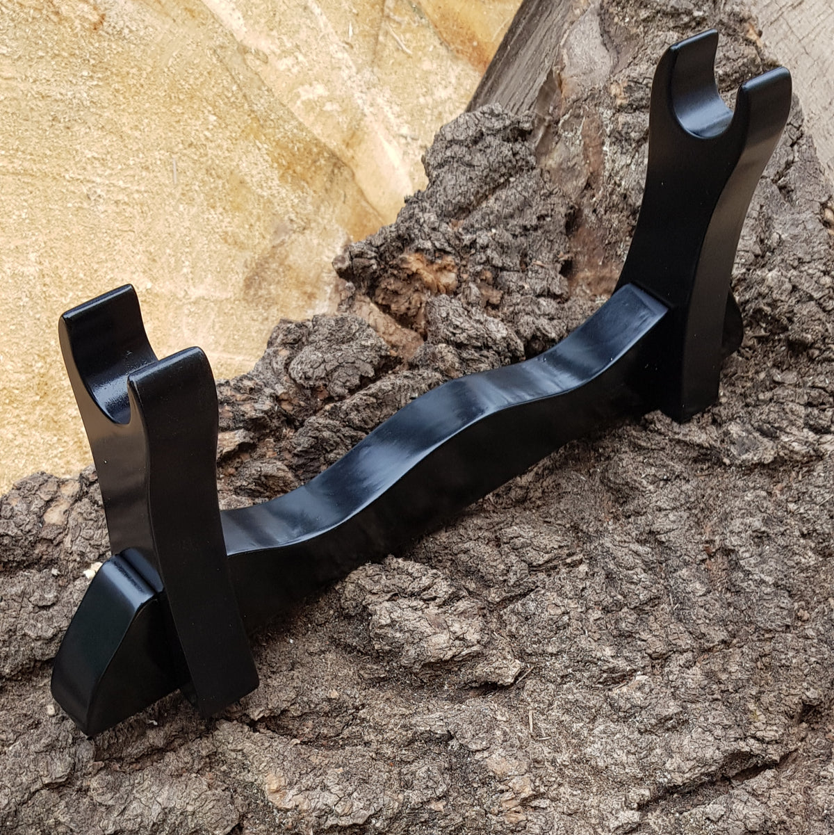 Sword Katana Bokken Stand Holder - Natural Wood Robinia - 1 layer
