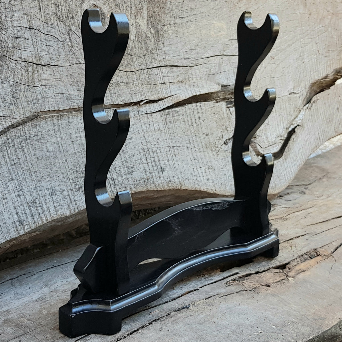 Exclusive Sword Katana Bokken Stand Holder "House of Treasures" - Natural Wood Ash - 3 layer
