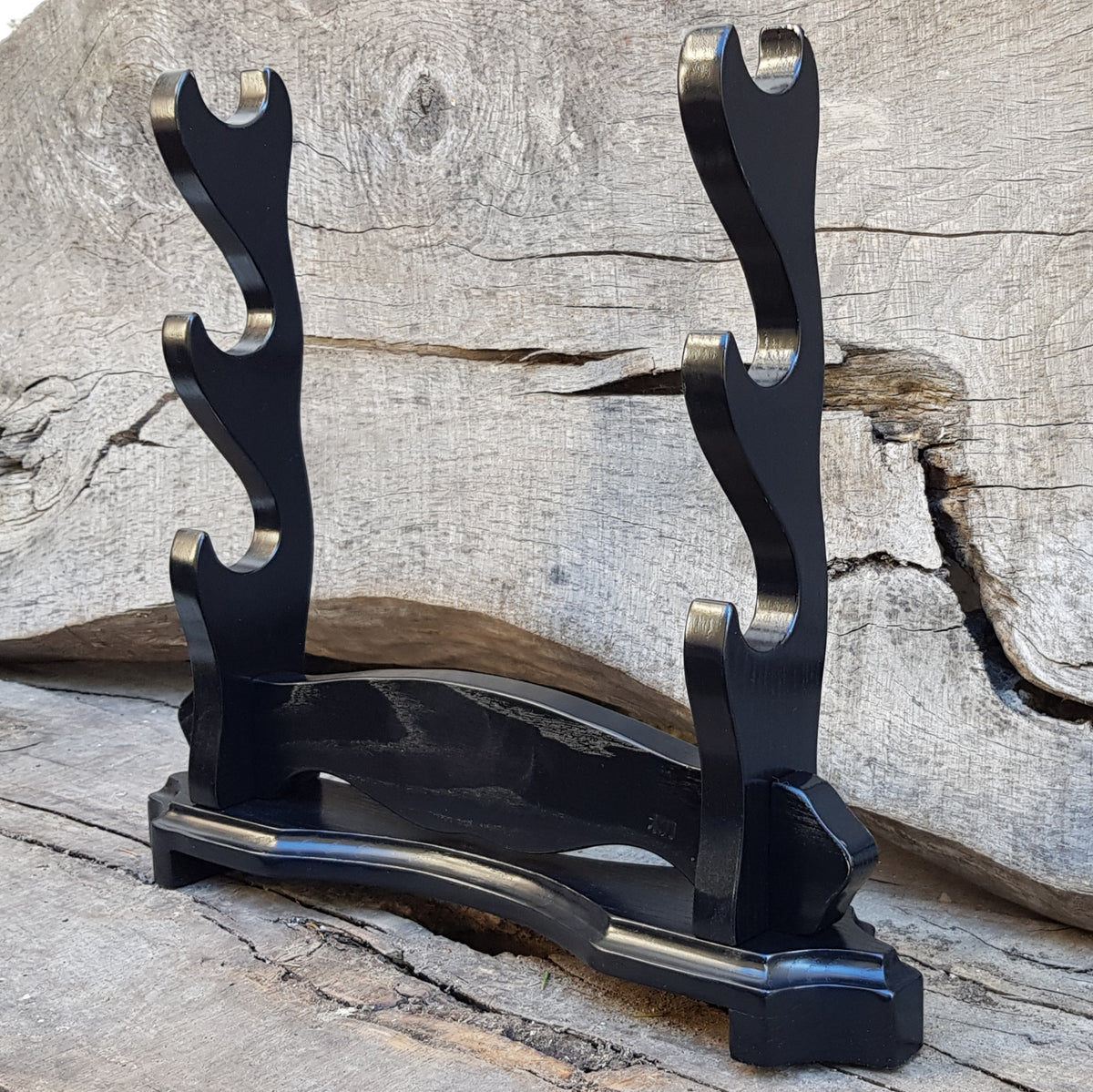Exclusive Sword Katana Bokken Stand Holder "House of Treasures" - Natural Wood Ash - 3 layer