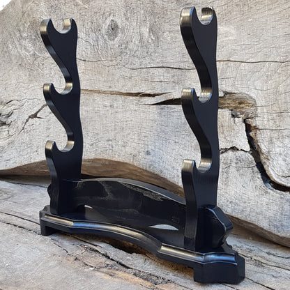 Exclusive Sword Katana Bokken Stand Holder "House of Treasures" - Natural Wood Ash - 3 layer