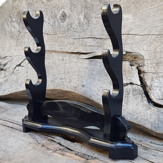 Exclusive Sword Katana Bokken Stand Holder "House of Treasures" - Natural Wood Ash - 3 layer