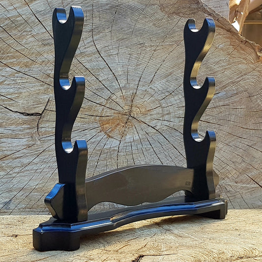 Exclusive Sword Katana Bokken Stand Holder "House of Treasures" - Natural Wood Ash - 3 layer