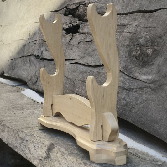 Exclusive Sword Katana Bokken Stand Holder "House of Treasures" - Natural Wood Hornbeam - 2 layer