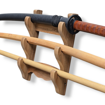 Premium wooden sword stand for katana, samurai, and collectible swords