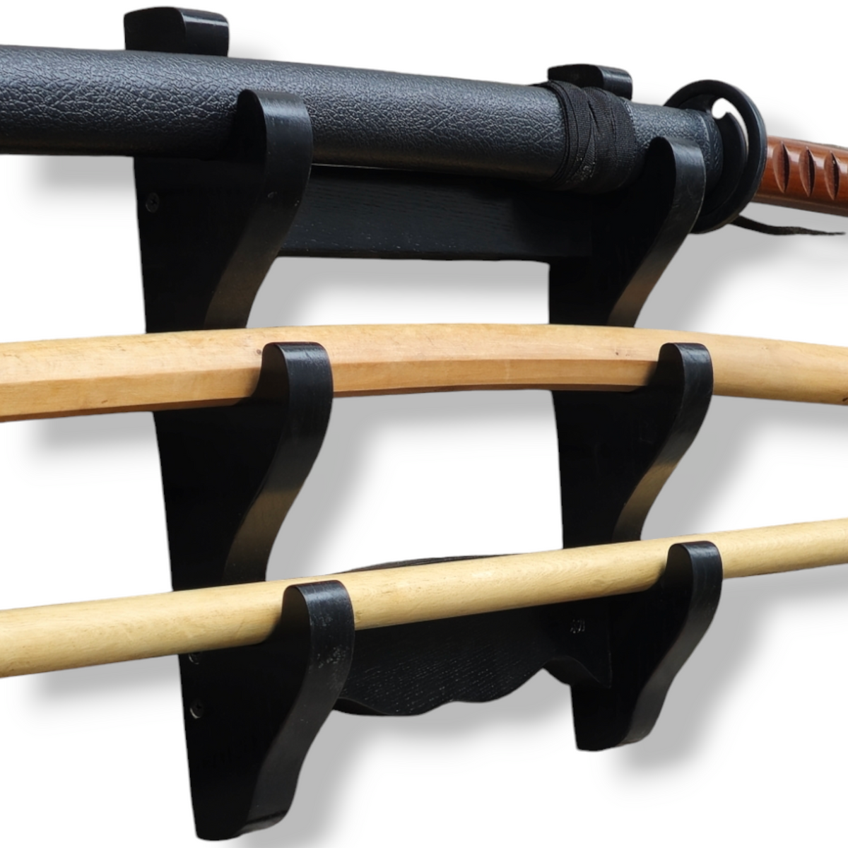 Handcrafted wooden sword display stand – perfect for katanas and collectibles