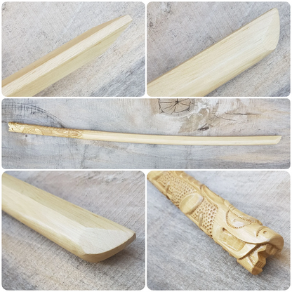 Bokken Deluxe Dragon 102 (40.1") cm - Aikido, Kenjutsu - European Hornbeam
