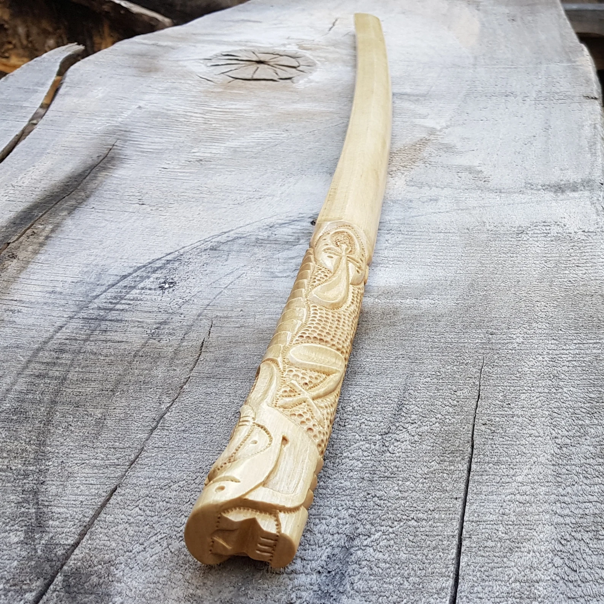 Bokken Deluxe Dragon 102 (40.1") cm - Aikido, Kenjutsu - European Hornbeam