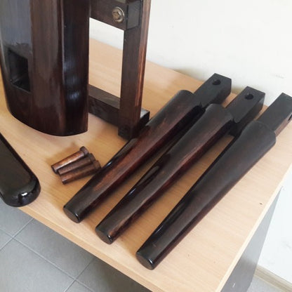 Сompact Wing Chun Wooden dummy with a leg - Muk yan jong (Ash Brown)
