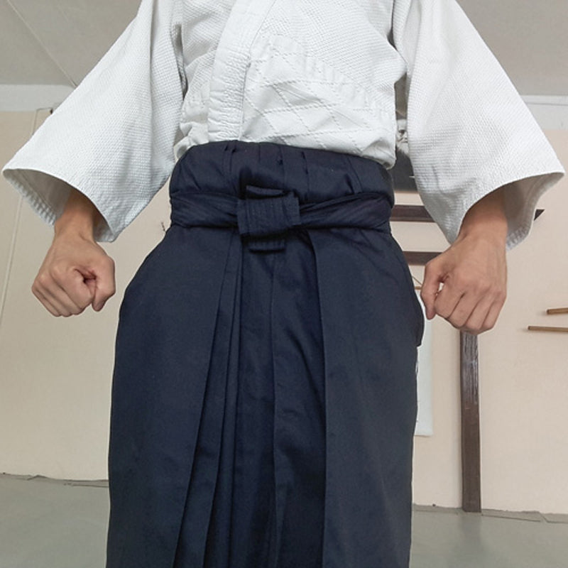 Japanese Hakama Bokuto Deluxe Navy Blue for Aikido Kendo Iaido