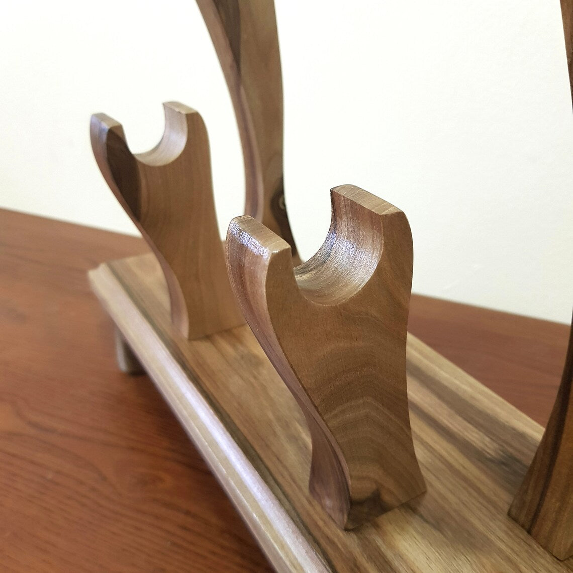 Wooden stand on the platform for weapons - 2 units (Walnut)