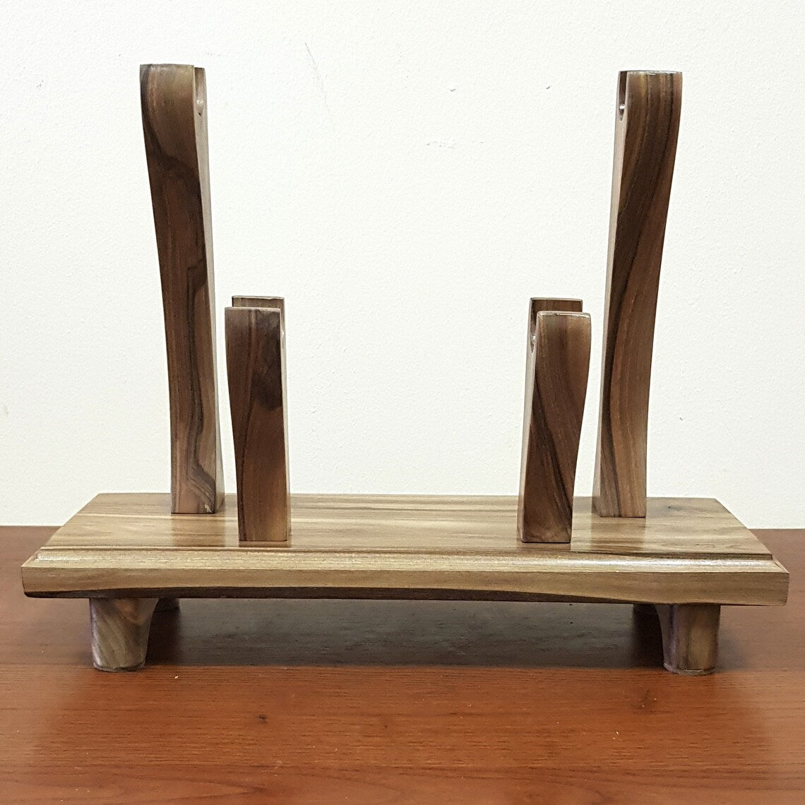 Wooden stand on the platform for weapons - 2 units (Walnut)