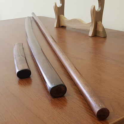 Набір дерев'яної зброї для дітей Bokken 75 см (29.5"), Jo 108 см (42.5"), Tanto 29 см (11.4") - європейський граб