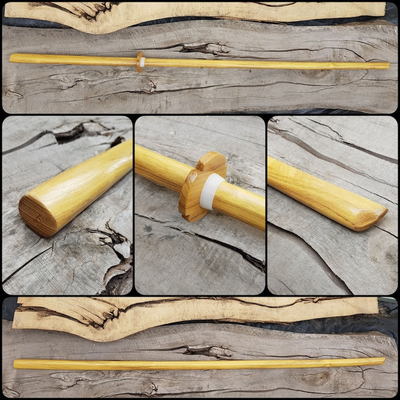 Wooden Long Chinese two-handed wushu sword Miao Dao 150 cm (59") - Robinia Wood
