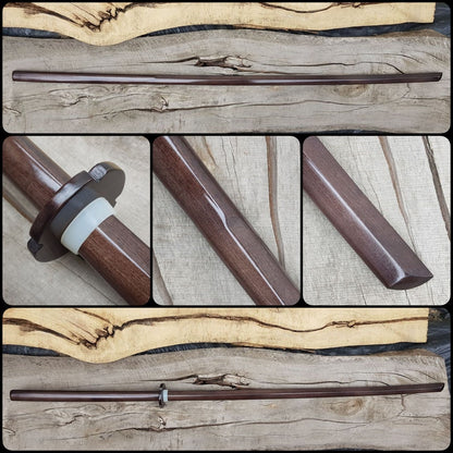 Wooden Long Chinese two-handed wushu sword Miao Dao 150 cm (59") - Hornbeam wood