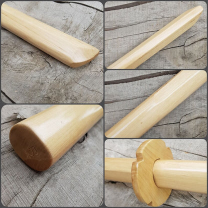 Wooden Long Chinese two-handed wushu sword Miao Dao 150 cm (59") - Hornbeam wood