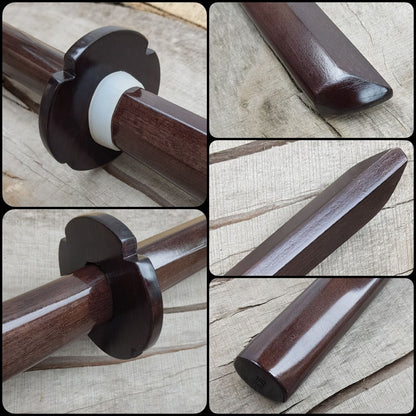Wooden Long Chinese two-handed wushu sword Miao Dao 150 cm (59") - Hornbeam wood