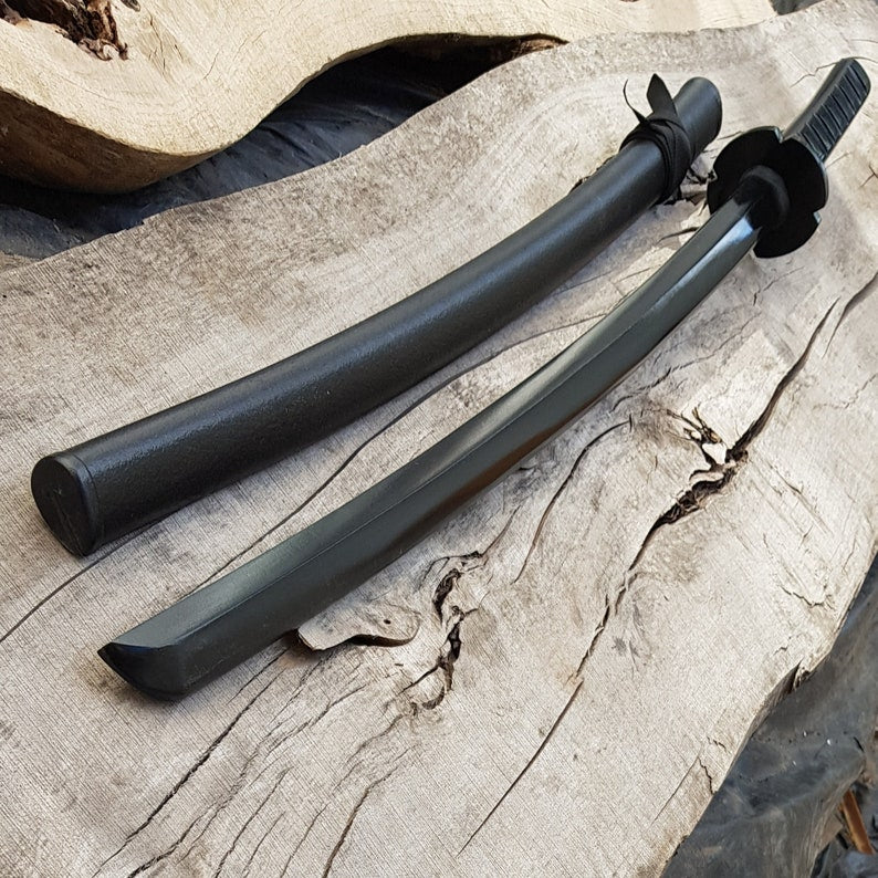 Wooden bokken Daito Deluxe with tsuba, plastic saya for Iaido - European Hornbeam
