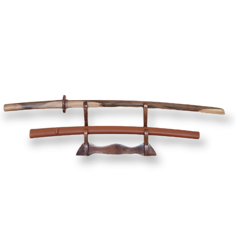 Wooden bokken Daito with tsuba, plastic saya for Iaido - Walnut