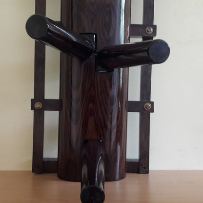 Compact Wing Chun Wooden Dummy (Muk Yan Jong) without a leg – Wall Mounted – European Ash
