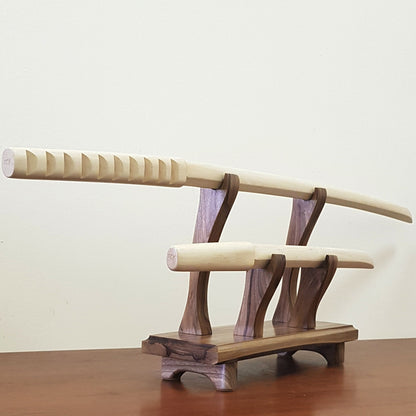 Wooden stand on the platform for weapons - 2 units (Walnut)