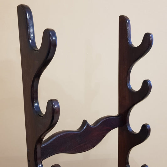 Exclusive Sword, Rifles, Axes Stand Holder - Natural Wood Ash Brown - 5 layer